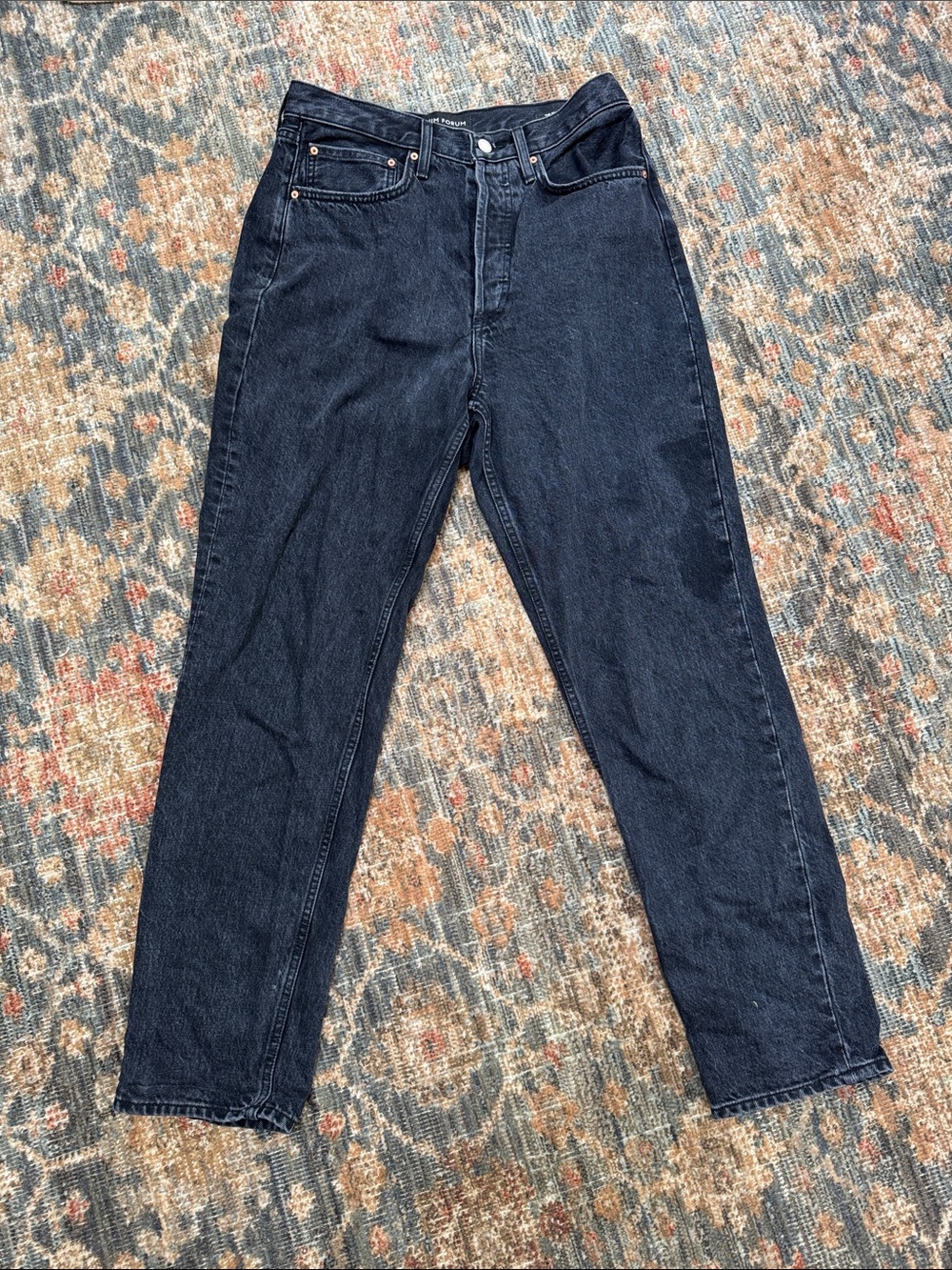 Aritzia - Denim Forum The BF High Rise Loose Jeans Black Size 28L